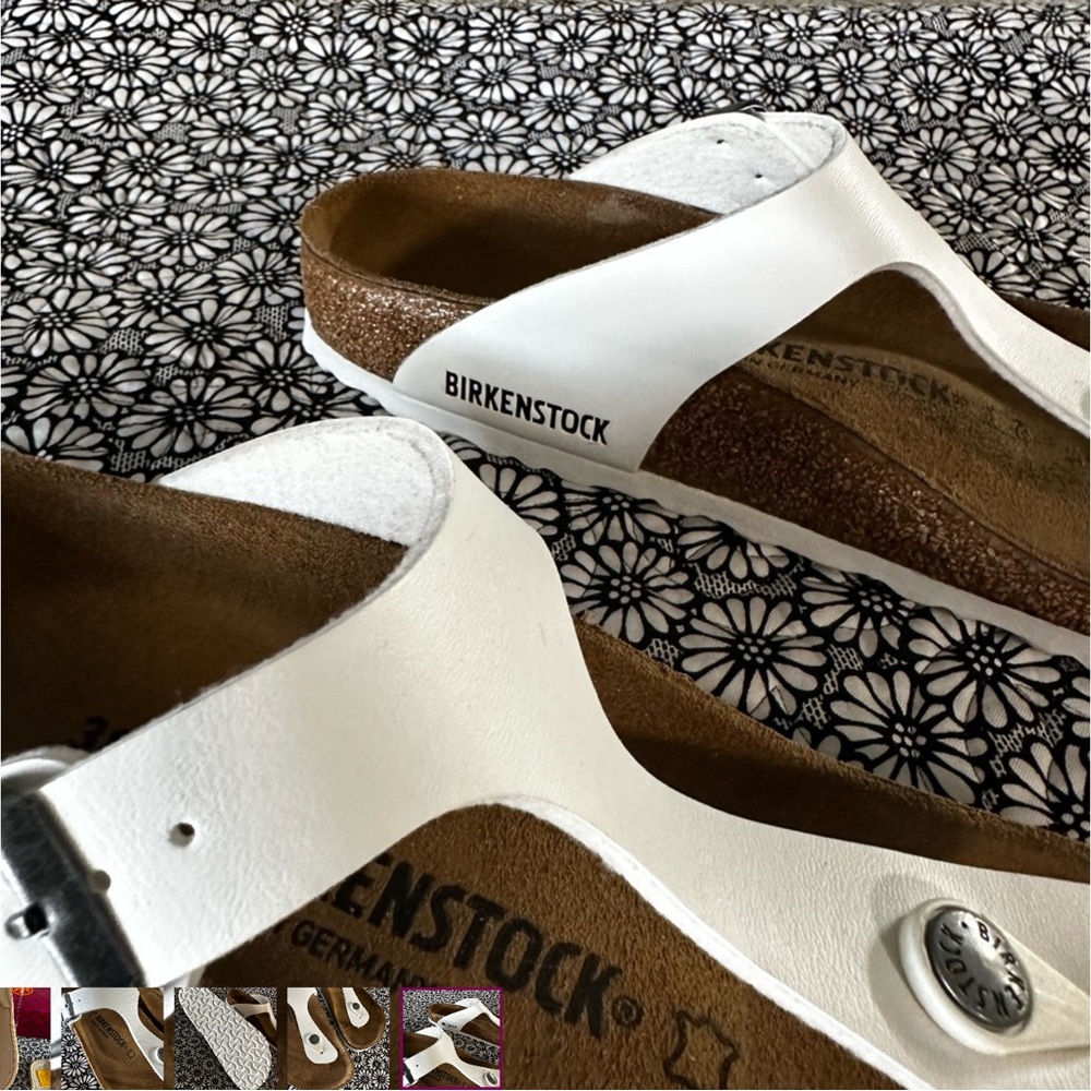 NWOT Gizeh Birkenstock White Sandals - Picture 5 of 6
